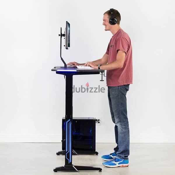 Adjustable height rgb gaming desk 1