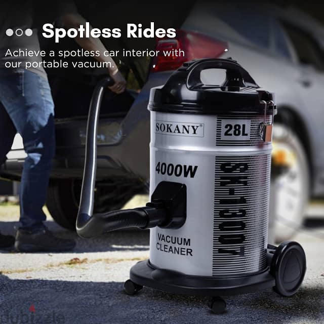 Sokany Barrel Vacuum Cleaner, Large 28L Strong Suction Vacuum مكنسة 3