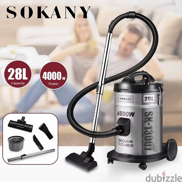 Sokany Barrel Vacuum Cleaner, Large 28L Strong Suction Vacuum مكنسة 5