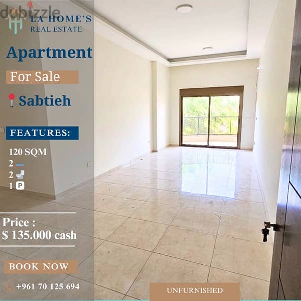 apartment for sale in sabtieh شقة للبيع في السبتية 0