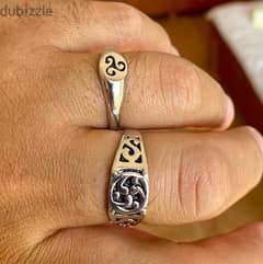 two silver rings