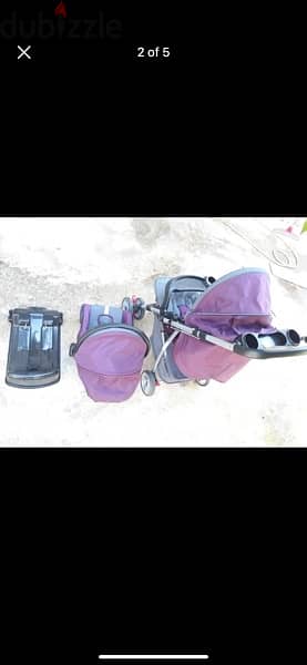 purple baby love carseat and stroller 1