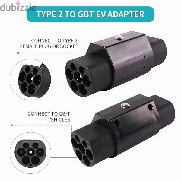 Electric car Charger adapters from Type2 to Tesla, Type1, GBT 1