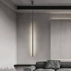 Slim Pendant Light - Minimalist 3-Color LED Hanging Lamp, 60cm