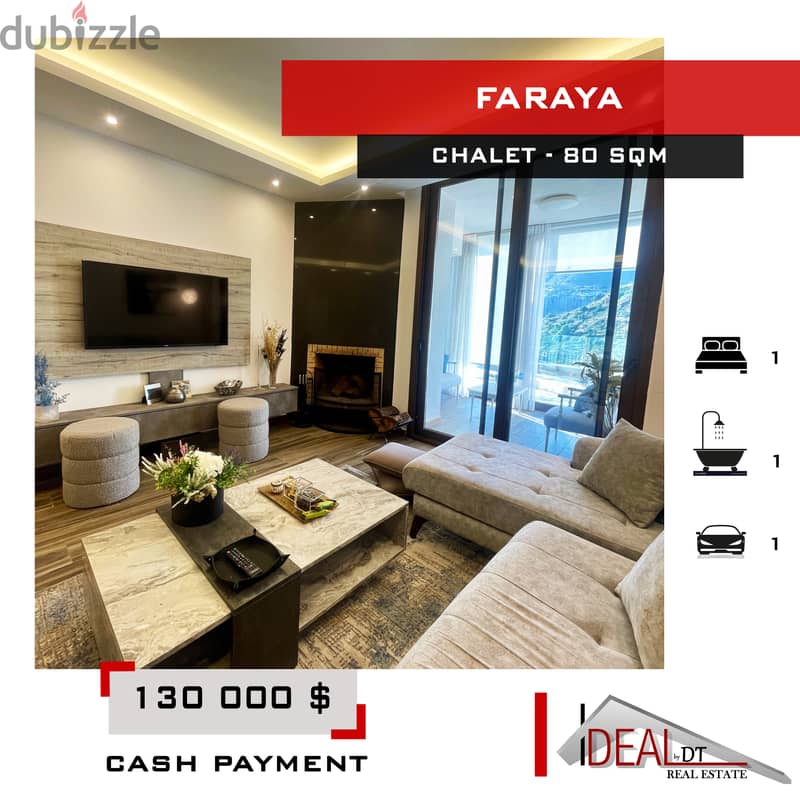 Prime Location , Chalet for sale in Faraya 80 sqm ref#nw56374 0