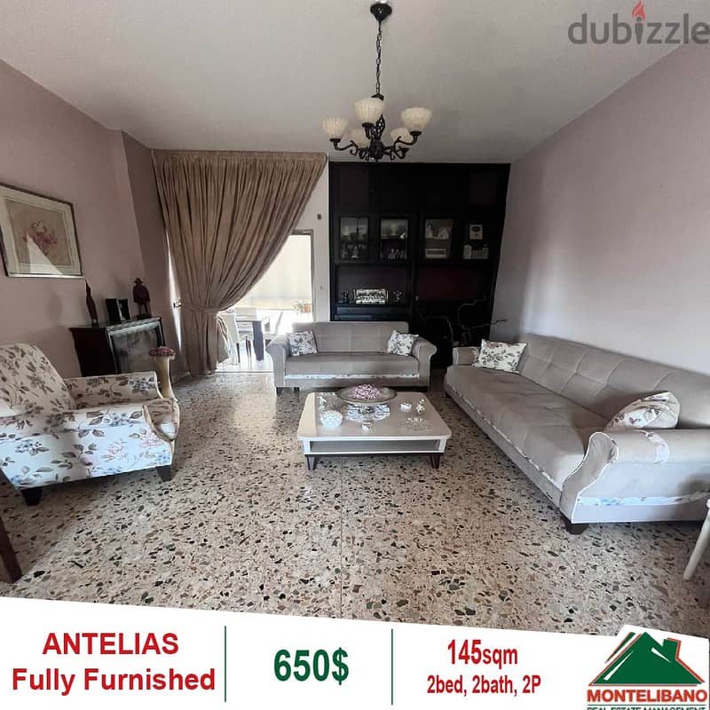 Fully Furnished Apartment with View for rent in Antelias!! 0