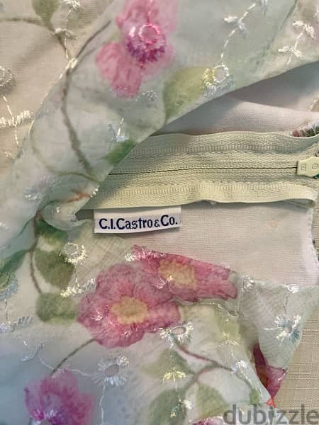 C. I. Castro & Co. Green Dress with Pink Flowers 1