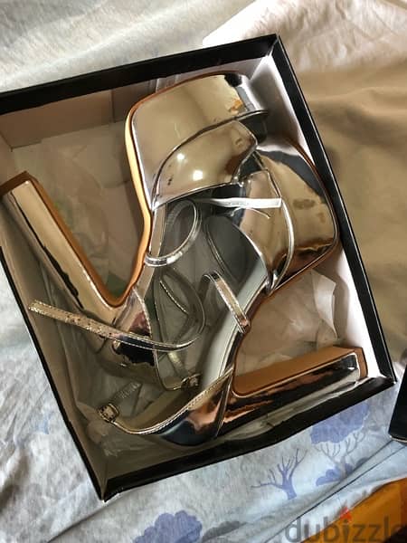 Silver heels good quality size 41 0