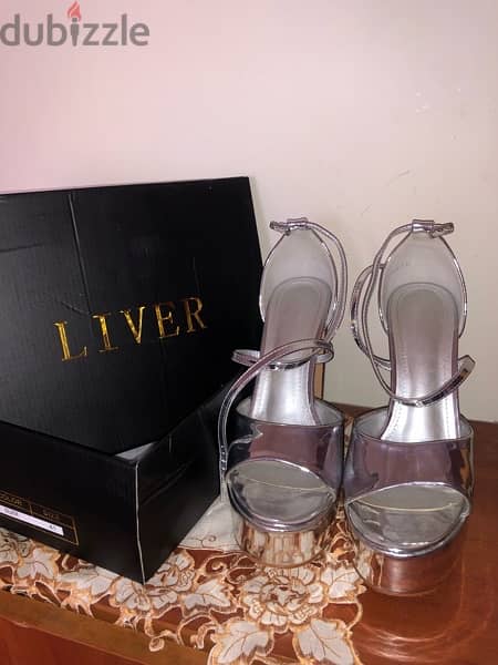 Silver heels good quality size 41 2