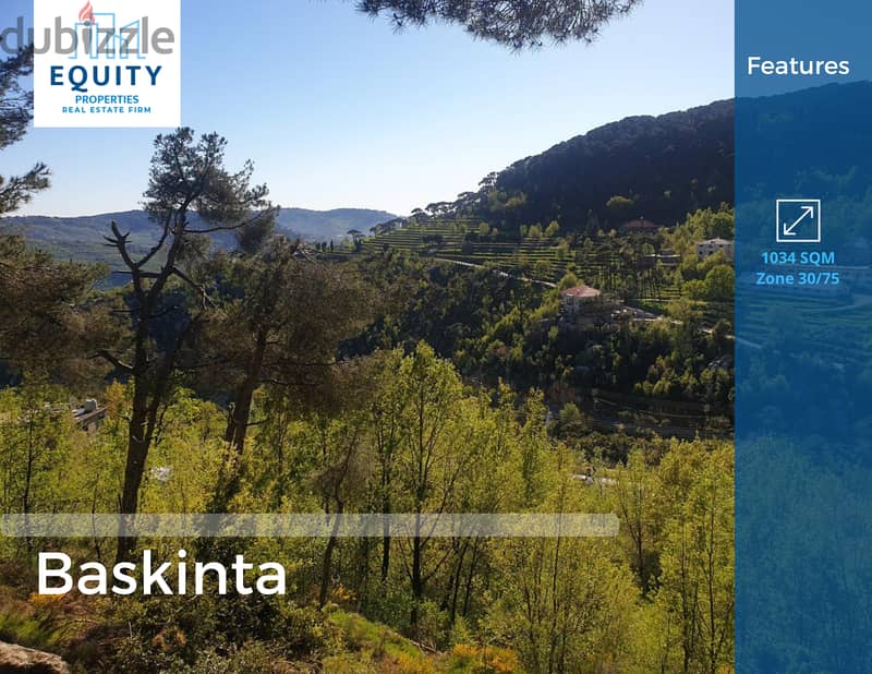 Baskinta | Great Deal | Mountain View | 1034 SQM | 110,000$ |#CK818154 0