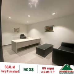 900$!! Fully Furnished Office for rent in Bsalim