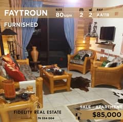 Apartment for sale in Faytroun furnsished AA118 شقة مفروشة فيترون