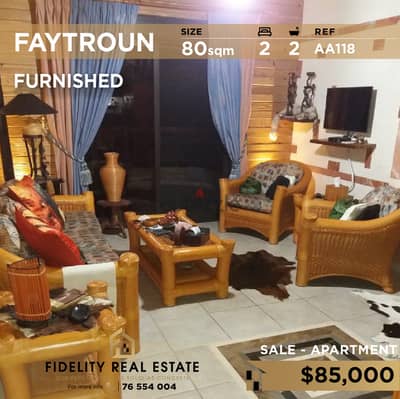 Apartment for sale in Faytroun furnsished AA118 شقة مفروشة فيترون