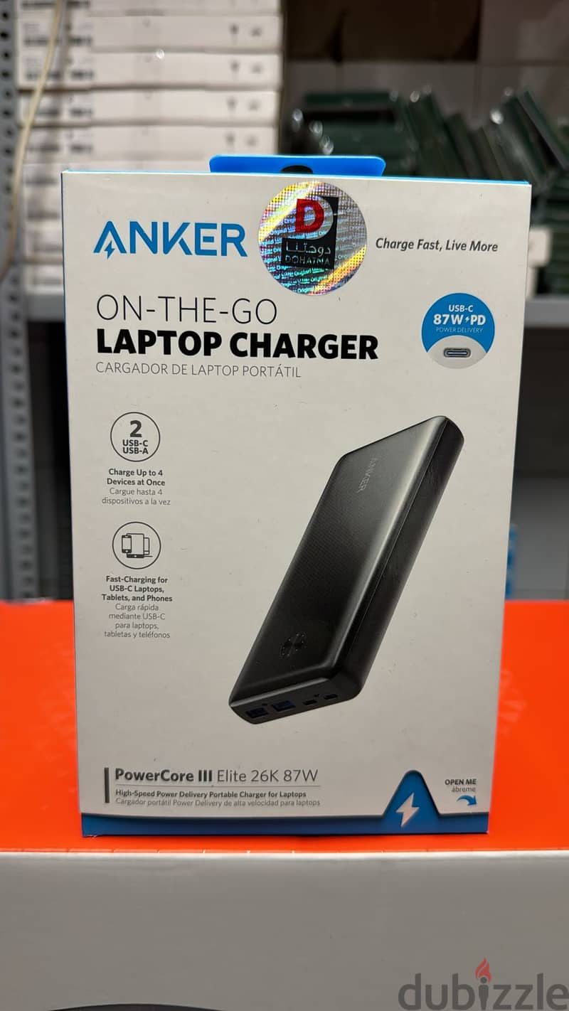 Anker on the go laptop charger  powercore III Elite 26k 87w power ban 0