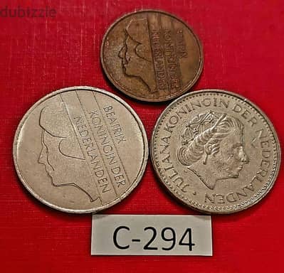 Netherlands since 1980's Lot# C-294 set of 3 coins