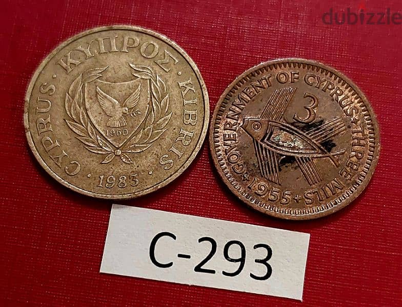 Cyprus since 1955 Lot# C-293 set of 2 coins 1