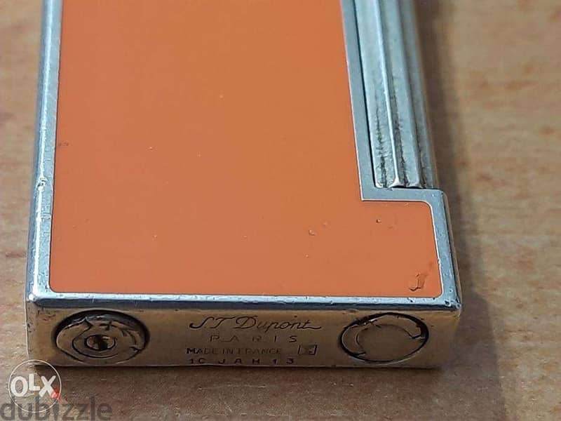 ST Dupont Paris Made in France orange lacquer Lighter. 100% Authentic 2