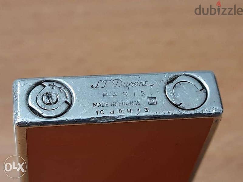 ST Dupont Paris Made in France orange lacquer Lighter. 100% Authentic 6