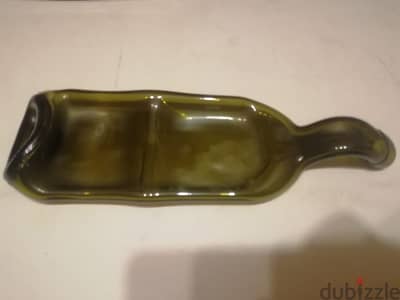 Decorative squeezed glass bottle ashtray