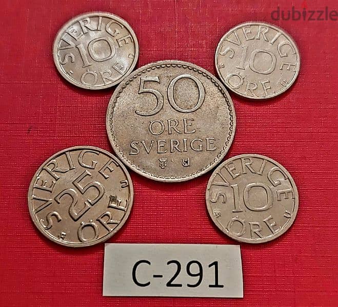 Sweden since 1973 Lot # C-291 set of 5 coins 1