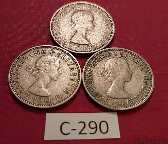 1953 England Q. Elizabeth II Lot# C-290 set of 3 coins 0