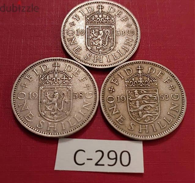 1953 England Q. Elizabeth II Lot# C-290 set of 3 coins 1