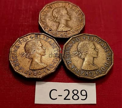 England since 1961 Q. Elizabeth II Lot# C-289 set of 3 coins