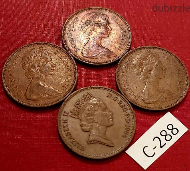 England since 1971 Q. Elizabeth II Lot# C-288 set of 4 coins 0