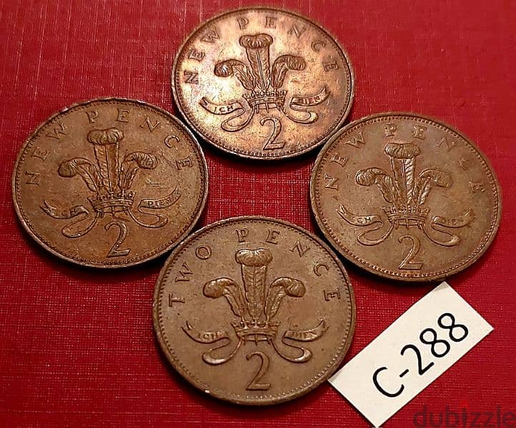 England since 1971 Q. Elizabeth II Lot# C-288 set of 4 coins 1