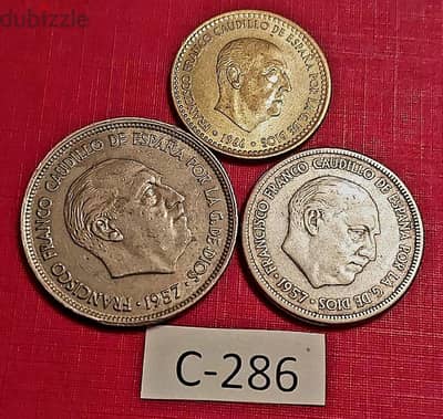 Spain since 1975 Lot# C-286 set of 3 coins