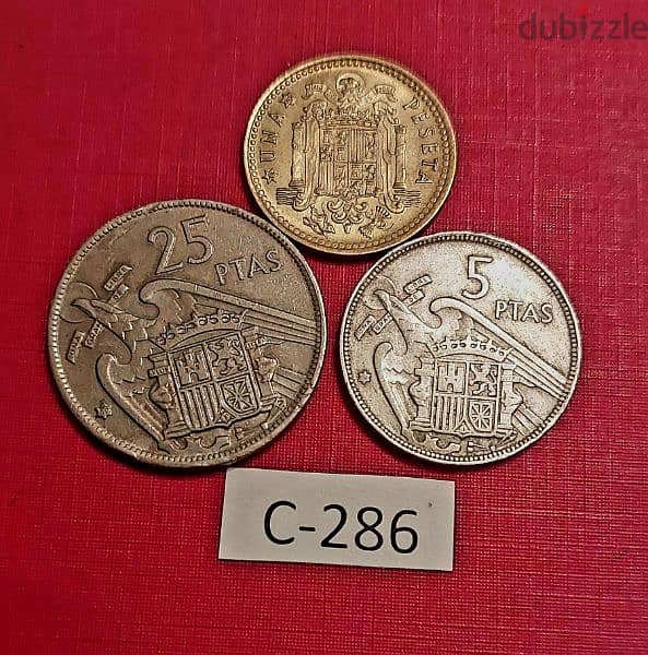 Spain since 1975 Lot# C-286 set of 3 coins 1