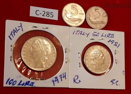 Italy since 1952 Lot # C-285 set of 4 coins