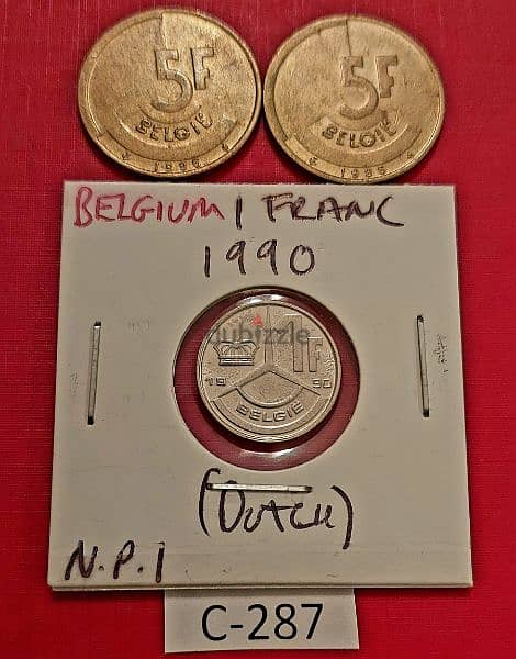 Belgium since 1986 Lot# C-287 set of 3 coins 1