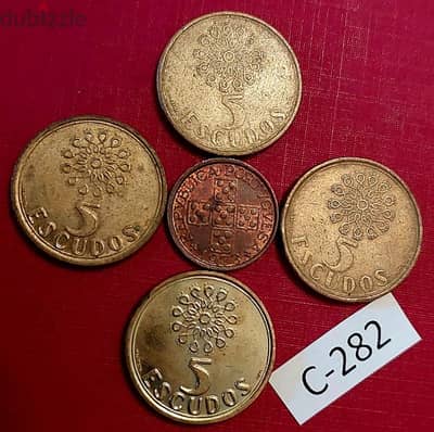 Portugal  Lot# C-282 set of 5 old coins