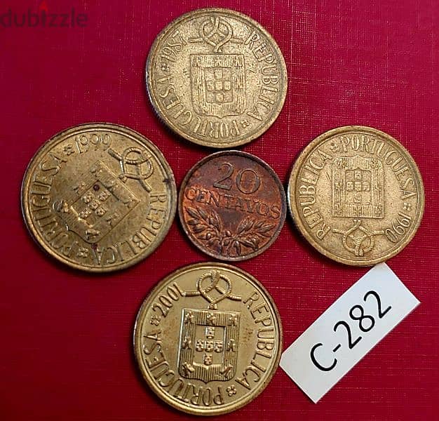 Portugal  Lot# C-282 set of 5 old coins 1