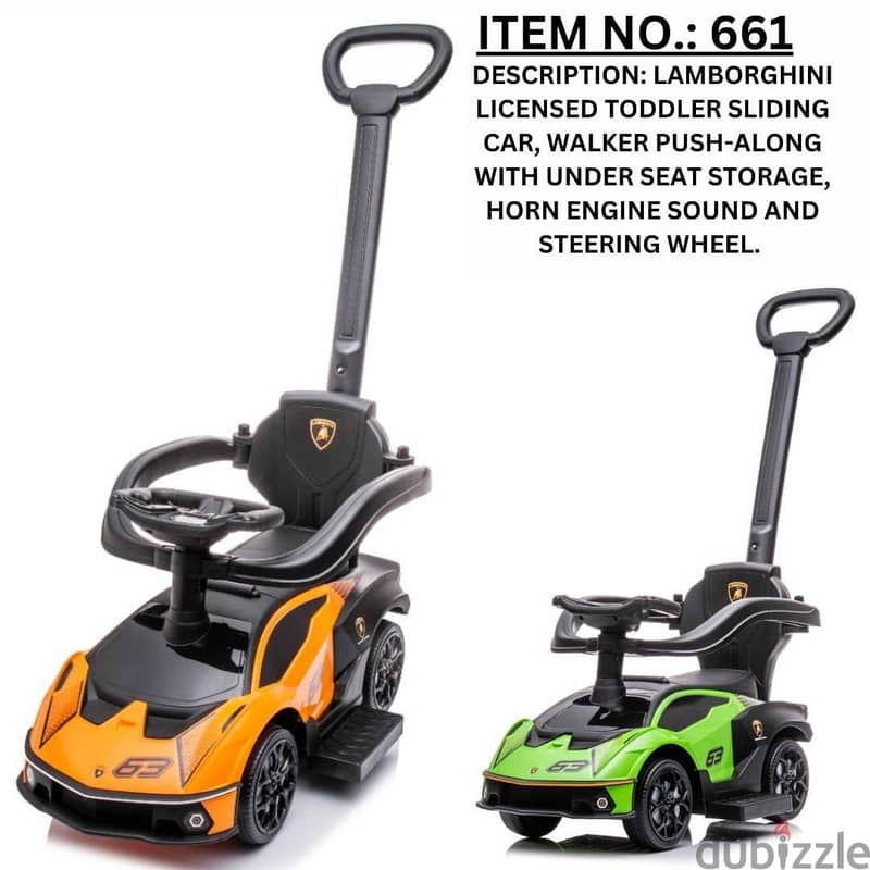 Car Kids Lamborghini Foot To Floor with handle 661 orange exclusive & 0