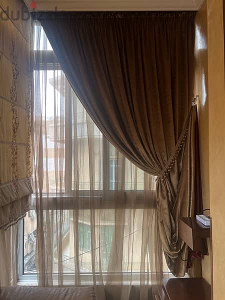 full living room leather with curtains 10