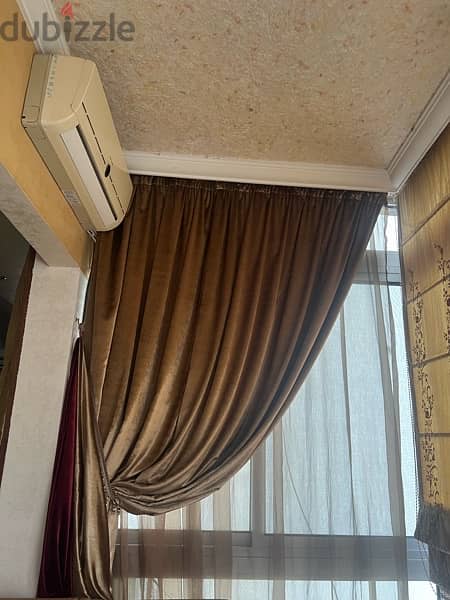 full living room leather with curtains 11