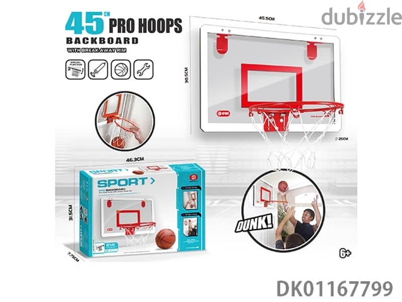 SPORT Pro Backboard & Pro-Style Hoop With Break-Away Rim 0