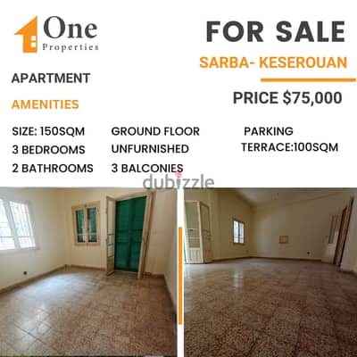 APARTMENT for SALE in SARBA-KESEROUAN, seconds from highway.