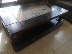 for sale wooden table with two drawers 0