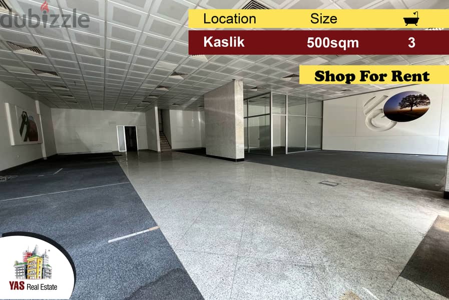 Kaslik 500m2 | Shop | Rent | High End | Perfect Investment | EH | 0