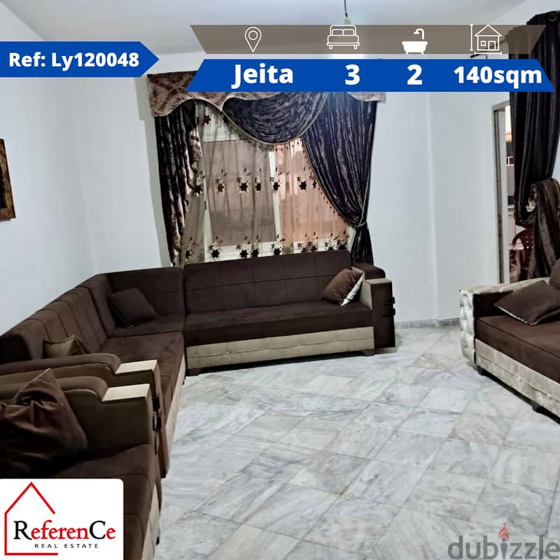 Furnished apartment in Jeita for rent شقة مفروشة للإيجار في جعيتا 0