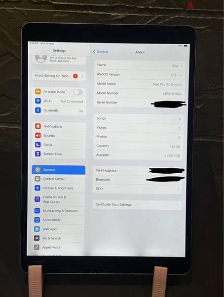 Ipad pro 10.5 ( storage 512gb) fingerprint not working 1