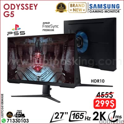 Samsung Odyssey G5 LS27CG510EMXUE 27" 165Hz 2k 1ms Gaming Monitor