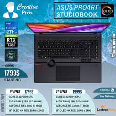 ASUS PROART STUDIOBOOK i7-12700H RTX 3080 Ti 4K OLED CREATOR LAPTOP