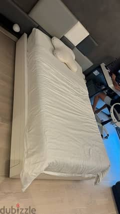 120cm Wood bed with 110cm mattress