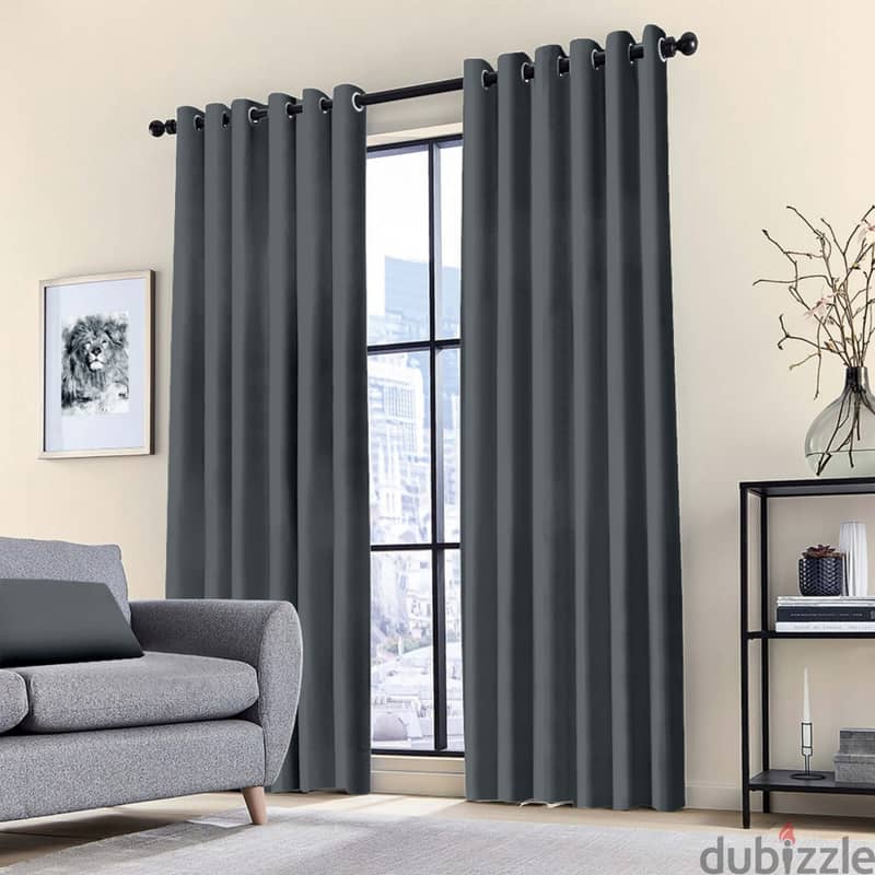 2 x Blackout Ring Curtains – Thermal Insulation Panels for Bedroom 1