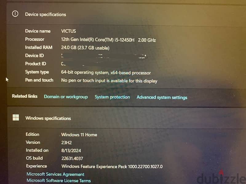 HP victus i5 gtx1650 6