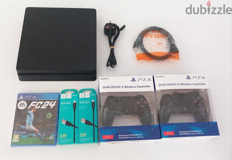 PS4 Slim/Fat + 2 Controllers + FC 24 (New) 1